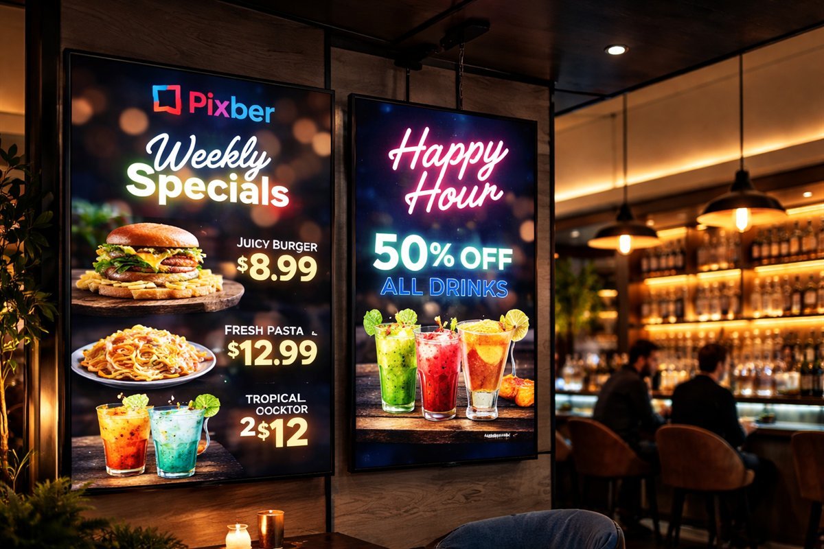 Carteleria digital real de Pixber