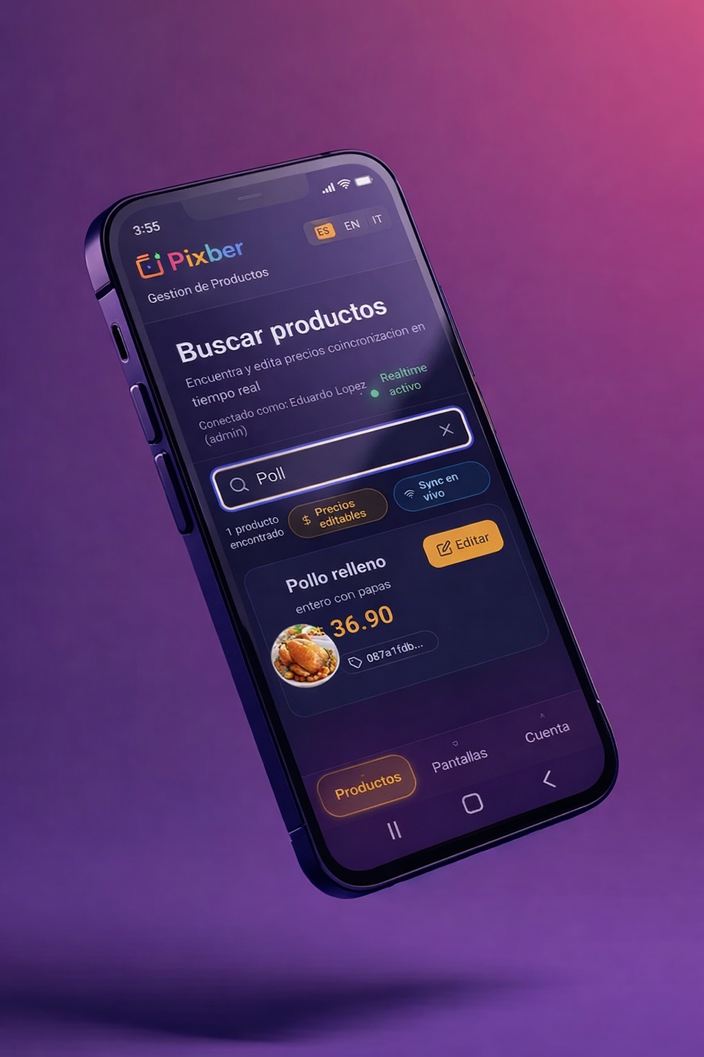 Pixber mobile app updating product prices